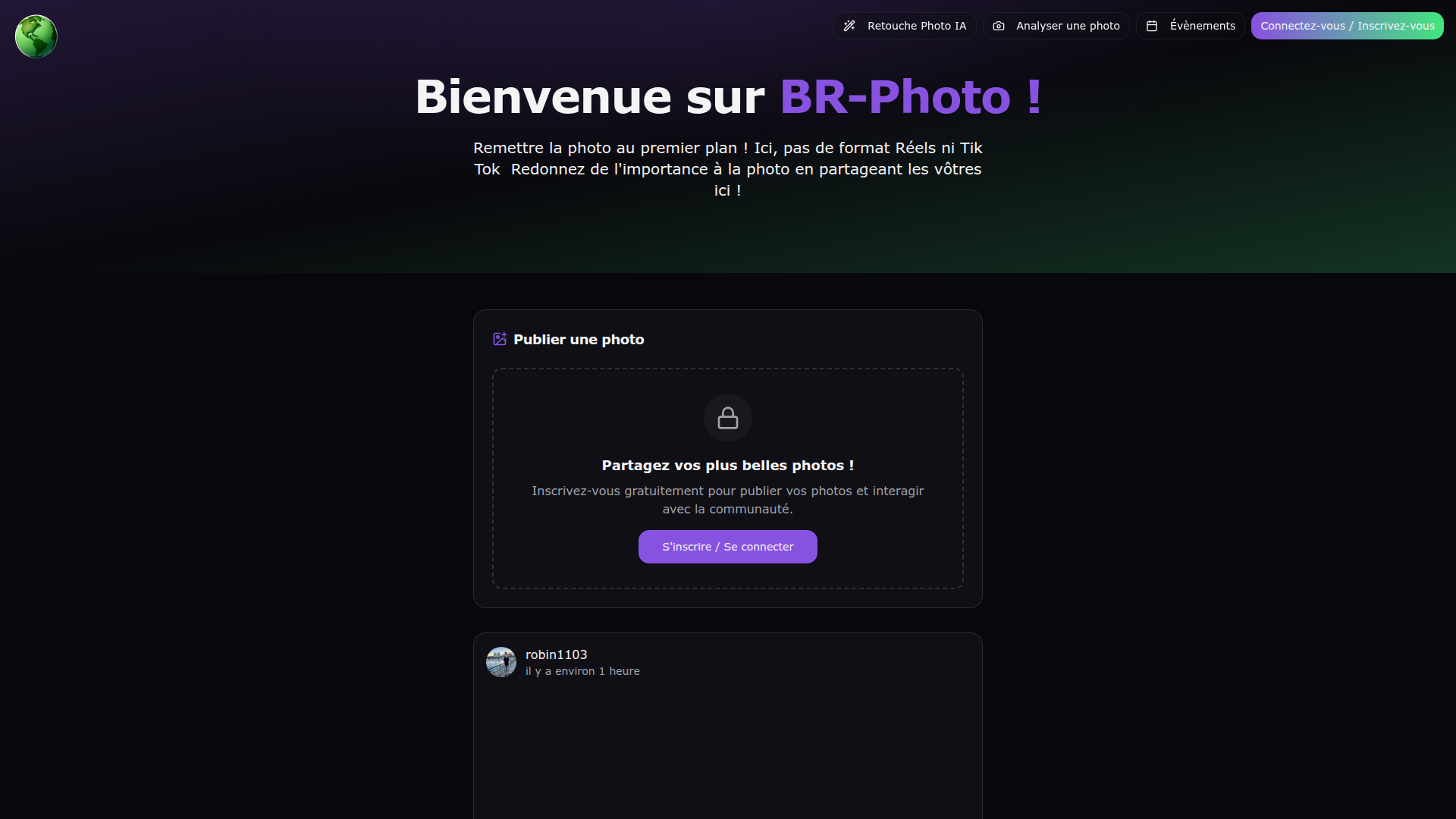 BR-Photo - Site de retouche photo grâce à l'IA et de programmation d'évènements